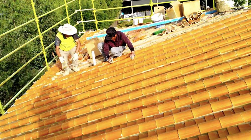 Installation Roof Stone Installation Roof Stone