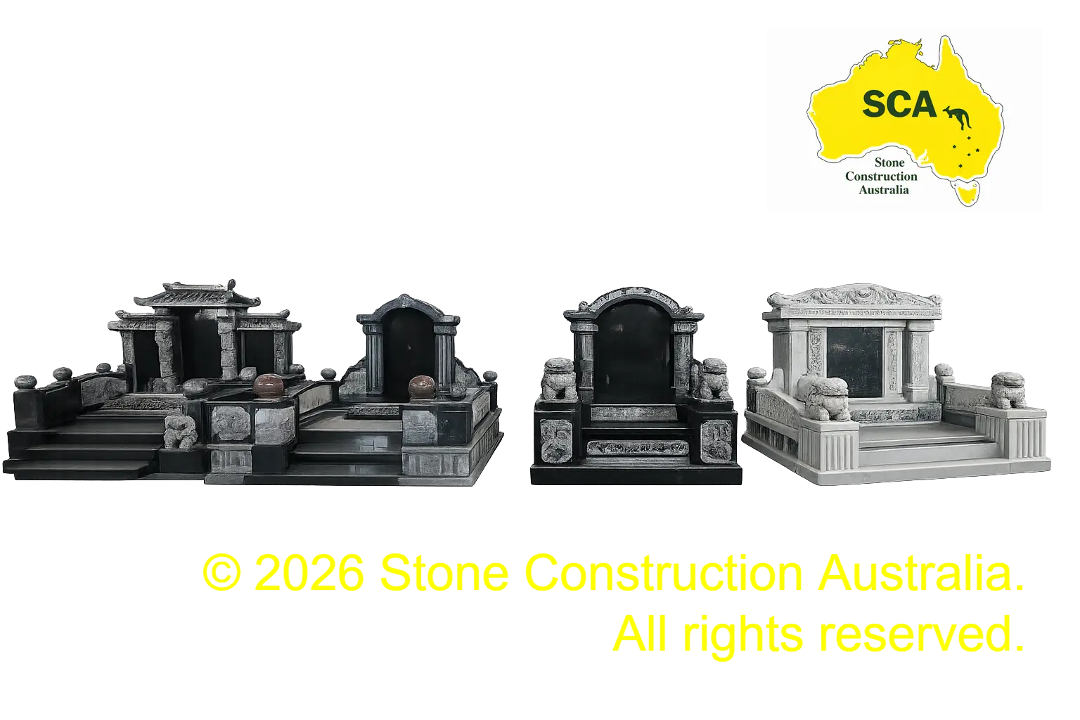 Finished granite and marble memorial monument Finished granite and marble memorial monument