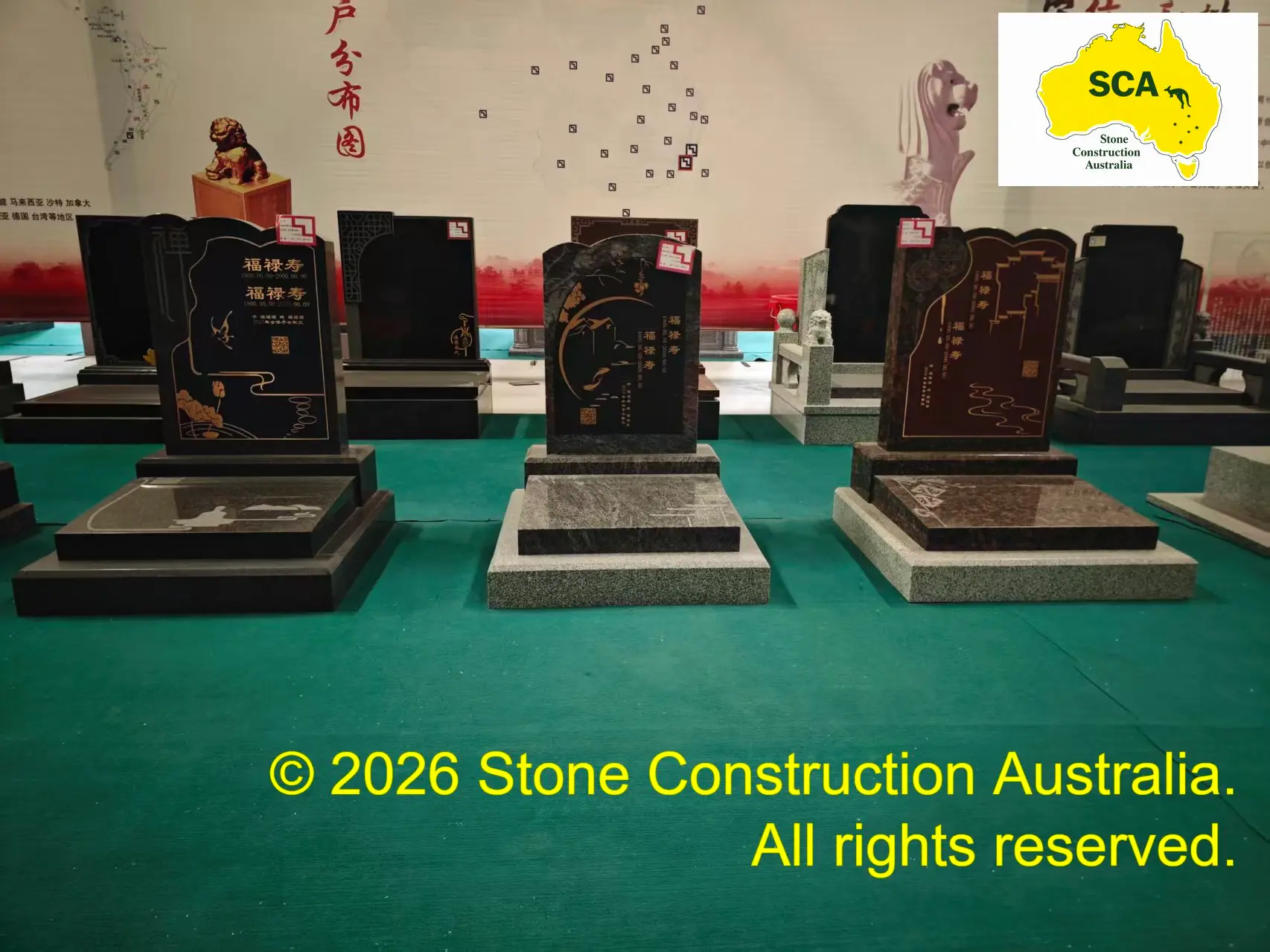 Finished granite and marble monument Finished granite and marble monument